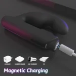 Gladiator Şarjlı Çıkarılabilir Bullet Motorlu 2 in 1 Perine ve Prostat Uyarıcı Vibratör - Görsel 4
