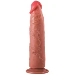 Hardy - Ultra Yumuşak Doku Testissiz Realistik Dildo Çift Katmanlı Silikon Gerçekçi Yapay Penis 22 CM - Görsel 4