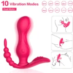 JAIN Kablosuz Kumandalı G-Spot Anal ve Klitoris Uyarıcı Külot İçi Giyilebilir 3 in 1 Vibratör - Görsel 2