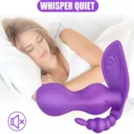JAIN Kablosuz Kumandalı G-Spot Anal ve Klitoris Uyarıcı Külot İçi Giyilebilir 3 in 1 Vibratör - Mor - Görsel 5