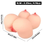 Jessica - Anal Vajina Çift Girişli Titreşimli Isıtmalı Realistik Kalça Göğüs Mastürbatör 2.3 KG - Görsel 5