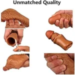 Gerçekçi Doku Penis Büyütücü ve Kalınlaştırıcı 5 CM Uzatmalı Testis Halkalı Realistik Penis Kılıfı 20 CM - Görsel 3