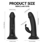 King Caesar Şarjlı Vantuzlu G Nokta ve Klitoris Uyarıcı 2 in 1 Yapay Penis Rabbit Vibratör - Görsel 7