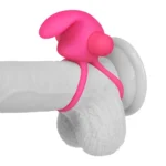 Klitoris Uyarıcı Titreşimli Silikon Penis Halkası Pembe - Power Clit Duo Silicone Cockring - Görsel 2
