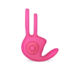Klitoris Uyarıcı Titreşimli Silikon Penis Halkası Pembe - Power Clit Duo Silicone Cockring - Görsel 4