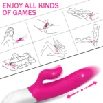 Lighters Şarjlı Isıtmalı İleri Geri Hareketli ve Güçlü Titreşimli 2 in 1 Rabbit Vibratör - Görsel 2