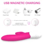 Lighters Şarjlı Isıtmalı İleri Geri Hareketli ve Güçlü Titreşimli 2 in 1 Rabbit Vibratör - Görsel 5