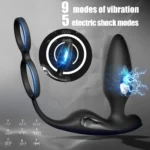 Lightning Rct Şarjlı Kumandalı Testis ve Penis Halkalı Penis Elektrikli Uyarıcı Titreşimli Prostat Milking Vibratör - Görsel 4