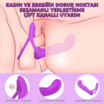 Lorna Rct Şarjlı Kablosuz Kumandalı Çift Penetrasyon Testis ve Penis Yüzüğü Klitoris Uyarıcı Vibratör - Görsel 2