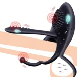 Şarjlı Anal Vajina Klitoris Uyarıcı 3 in 1 Vibratör Güçlü Titreşimli Penis Halkası - Görsel 2