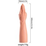Magic Hand - King Size Realistic Fist Anal Plug Dev Boyut Gerçekçi Doku Realistik Sivri Uçlu El-Kol Dildo 34x7 CM - Görsel 5