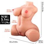 Mary - Anal Vajina Girişli 2 in 1 Yarım Realistik Manken Titreşimli Isıtmalı Suni Vajina 5.1 KG - Görsel 5