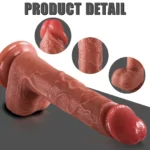 Derek - Şarjlı Kumandalı Isıtmalı İleri Geri Hareketli ve Rotasyonlu Gerçekçi Damarlı Yapay Penis Vibrator - Görsel 3