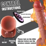 Derek - Şarjlı Kumandalı Isıtmalı İleri Geri Hareketli ve Rotasyonlu Gerçekçi Damarlı Yapay Penis Vibrator - Görsel 5