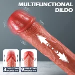 Frank - Şarjlı Kumandalı Isıtmalı İleri Geri Hareketli ve Rotasyonlu Gerçekçi Damarlı Yapay Penis Vibrator - Görsel 4