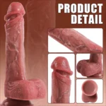 Jake - Şarjlı Kumandalı Isıtmalı İleri Geri Hareketli ve Rotasyonlu Gerçekçi Damarlı Yapay Penis Vibrator - Görsel 4