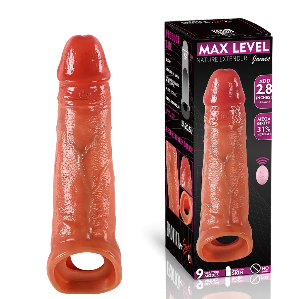 MAX LEVEL Nature Extender James - Uzaktan Kumandalı Şarjlı Güçlü Titreşimli Ultra Realistik Uzatmalı Penis Kılıfı - 1 MAX LEVEL Nature Extender James - Uzaktan Kumandalı Şarjlı Güçlü Titreşimli Ultra Realistik Uzatmalı Penis Kılıfı - Görsel 1