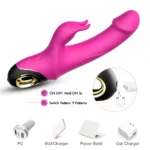 Meteror - Manyetik Şarjlı Klitoris ve G Spot Uyarıcı Güçlü Titreşimli Yumuşak Doku 2 in 1  Rabbit Vibratör - Görsel 5