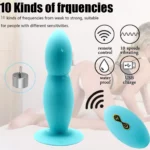 MOLOVE Kablosuz Kumandalı Boğumlu Vantuzlu Silikon Anal Plug Vibratör - Görsel 2