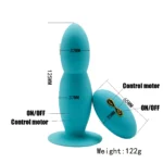 MOLOVE Kablosuz Kumandalı Boğumlu Vantuzlu Silikon Anal Plug Vibratör - Görsel 5