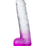 MYST COLOR Dildo Realistik Jel Dokuda Vantuzlu Ultra Yumuşak Şeffaf Mor Yapay Penis