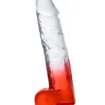 MYST COLOR Dildo Realistik Jel Dokuda Vantuzlu Ultra Yumuşak Şeffaf Kırmızı Yapay Penis