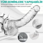 MYST COLOR Dildo Realistik Jel Dokuda Ultra Yumuşak Şeffaf Yapay Penis 22 CM - Görsel 2