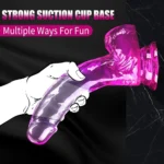MYST COLOR Dildo Realistik Jel Dokuda Vantuzlu Ultra Yumuşak Şeffaf Mor Yapay Penis - Görsel 3