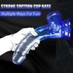 MYST COLOR Dildo Realistik Jel Dokuda Vantuzlu Ultra Yumuşak Şeffaf Mavi Yapay Penis - Görsel 3