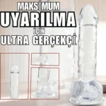 MYST COLOR Dildo Realistik Jel Dokuda Ultra Yumuşak Şeffaf Yapay Penis 22 CM - Görsel 3