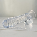 MYST COLOR Dildo Realistik Jel Dokuda Ultra Yumuşak Şeffaf Yapay Penis 22 CM - Görsel 7
