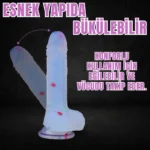 MYST COLOR Dildo Renkli Benekli Ultra Yumuşak Şeffaf Realistik Yapay Penis - Görsel 3