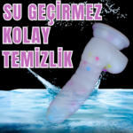 MYST COLOR Dildo Renkli Benekli Tırtıklı Ultra Yumuşak Şeffaf Realistik Yapay Penis - Görsel 6