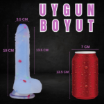 MYST COLOR Dildo Renkli Benekli Ultra Yumuşak Şeffaf Realistik Yapay Penis - Görsel 7