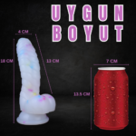 MYST COLOR Dildo Renkli Benekli Tırtıklı Ultra Yumuşak Şeffaf Realistik Yapay Penis - Görsel 7