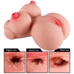 Olivia - Anal Vajina Göğüs Girişli 3 in 1 Yarım Realistik Manken Titreşimli Isıtmalı Suni Vajina 3.5 KG - Görsel 6