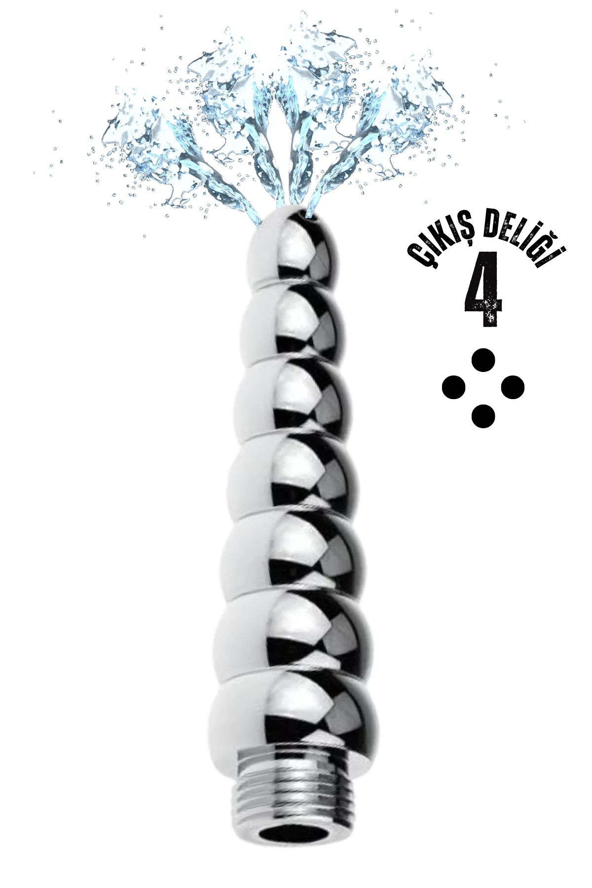 Paslanmaz Çelik 7 Anal Beads Butt Plug 4 Delikli Anal Temizlik Metal Lavman Duş Başlığı - 1 Paslanmaz Çelik 7 Anal Beads Butt Plug 4 Delikli Anal Temizlik Metal Lavman Duş Başlığı - Görsel 1