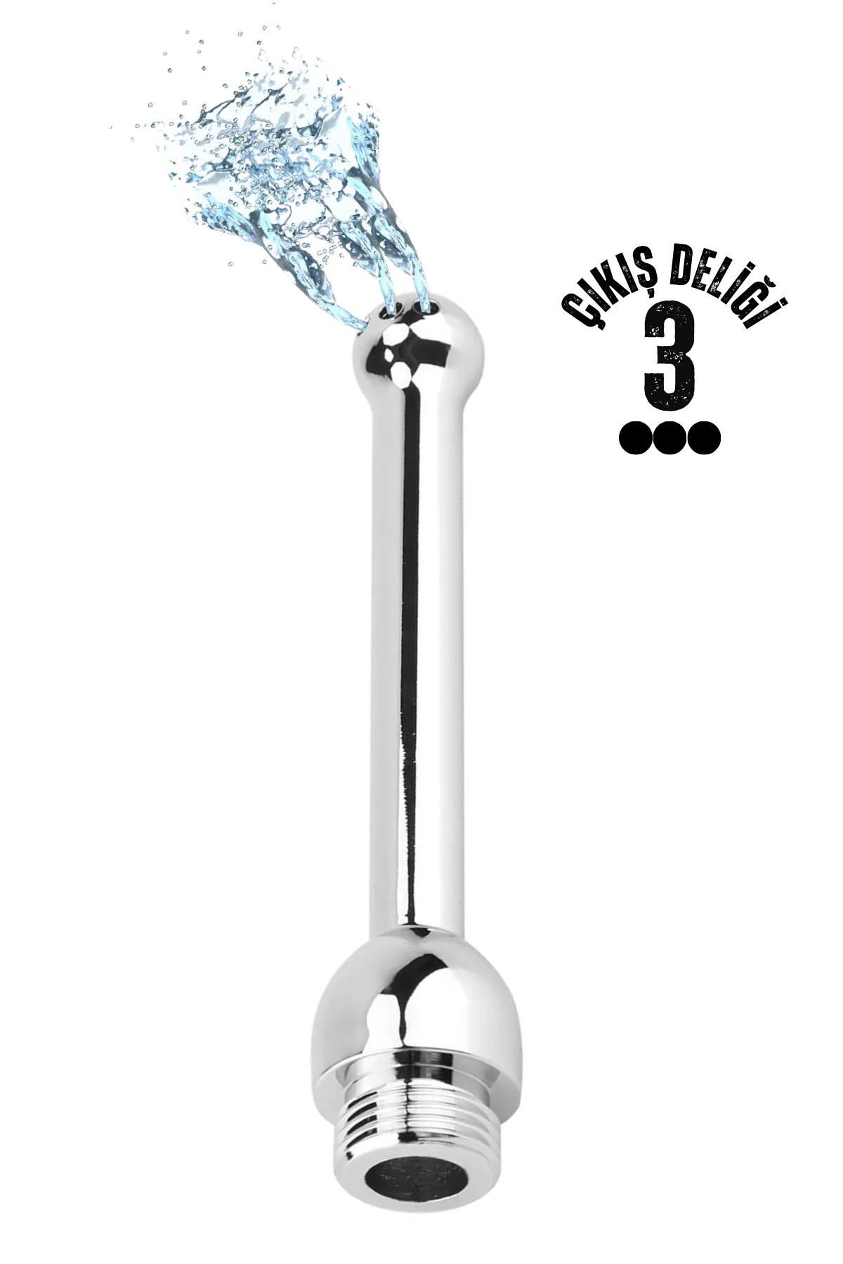 Paslanmaz Çelik Anal Bead Butt Plug 3 Delikli Anal Temizlik Metal Lavman Duş Başlığı - 1 Paslanmaz Çelik Anal Bead Butt Plug 3 Delikli Anal Temizlik Metal Lavman Duş Başlığı - Görsel 1