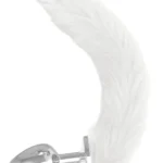 Paslanmaz Çelik Beyaz Uzun Kedi Kuyruklu Pürüzsüz Silver Fox Tail Metal Anal Butt Plug