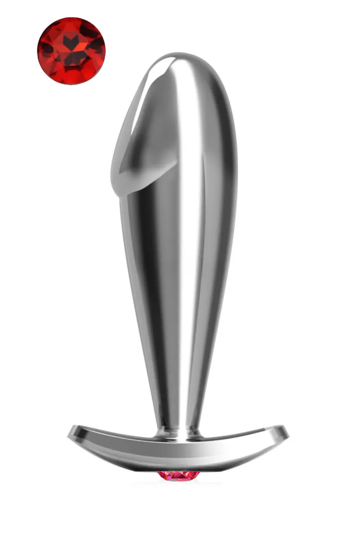 Paslanmaz Çelik Dildo Kırmızı Yuvarlak Mücevher Taşlı Pürüzsüz Silver Metal Anal Butt Plug - 1 Paslanmaz Çelik Dildo Kırmızı Yuvarlak Mücevher Taşlı Pürüzsüz Silver Metal Anal Butt Plug - Görsel 1
