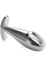 Paslanmaz Çelik Dildo Kırmızı Yuvarlak Mücevher Taşlı Pürüzsüz Silver Metal Anal Butt Plug - Görsel 2