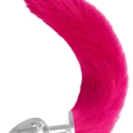 Paslanmaz Çelik Fuşya Uzun Kedi Kuyruklu Pürüzsüz Silver Fox Tail Metal Anal Butt Plug