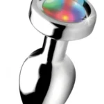 Paslanmaz Çelik Led Işıklı Pürüzsüz Silver Metal Anal Butt Plug