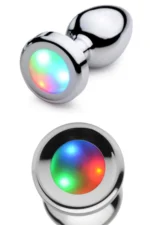 Paslanmaz Çelik Led Işıklı Pürüzsüz Silver Metal Anal Butt Plug - Görsel 3