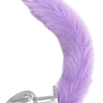 Paslanmaz Çelik Lila Uzun Kedi Kuyruklu Pürüzsüz Silver Fox Tail Metal Anal Butt Plug