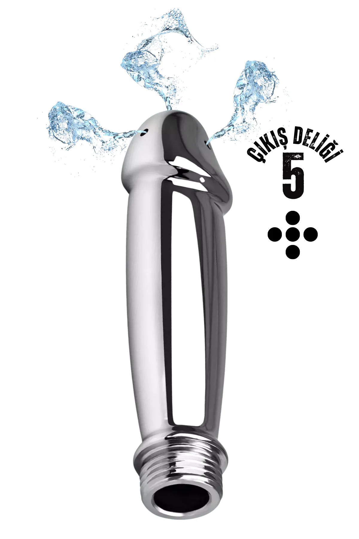 Paslanmaz Çelik Penis Görünümlü 5 Delikli Anal Temizlik Metal Lavman Duş Başlığı - 1 Paslanmaz Çelik Penis Görünümlü 5 Delikli Anal Temizlik Metal Lavman Duş Başlığı - Görsel 1