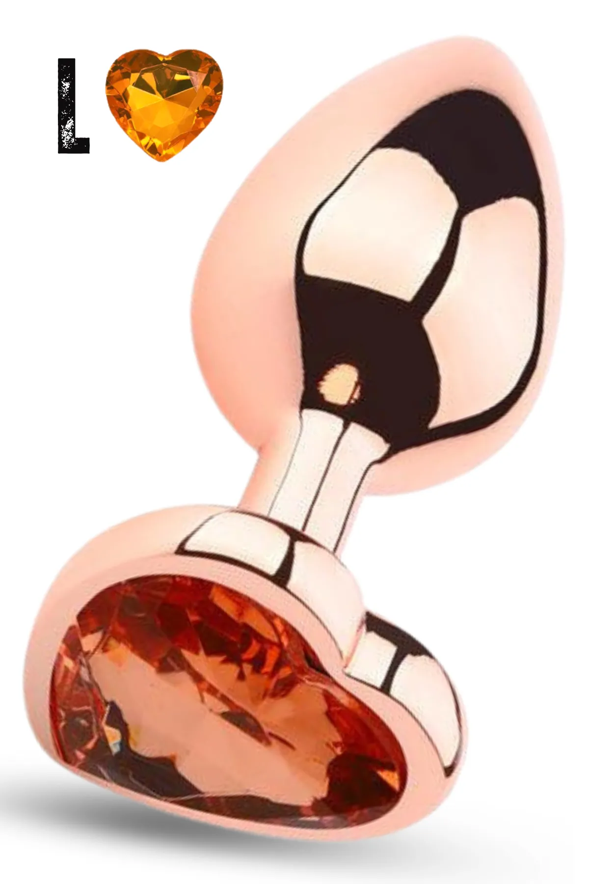 Paslanmaz Çelik Rose Gold Kalpli Mücevher Taşlı Pürüzsüz Rose Gold Metal Anal Butt Plug - Büyük Boy - 1 Paslanmaz Çelik Rose Gold Kalpli Mücevher Taşlı Pürüzsüz Rose Gold Metal Anal Butt Plug - Büyük Boy - Görsel 1