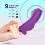 PRIME TOYS Aurora Şarjlı G Nokta ve Klitoris Uyarıcı Parmağa Takılabilir Mini Vibratör - Mor - Görsel 4