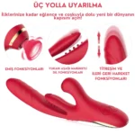 PRIME TOYS Chicy Titreşimli İleri Geri ve Aşağı Yukarı Dil Hareketli Klitoris Emişli 4 in 1 Vibratör - Görsel 2