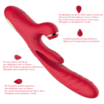 PRIME TOYS Chicy Titreşimli İleri Geri ve Aşağı Yukarı Dil Hareketli Klitoris Emişli 4 in 1 Vibratör - Görsel 7